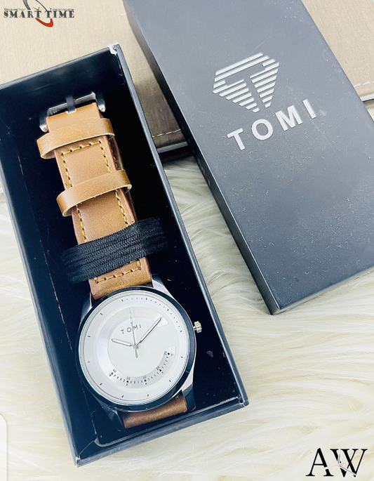 TOMI LEATHER STRAP WATCH